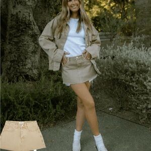 Parke Camel Mini Skirt